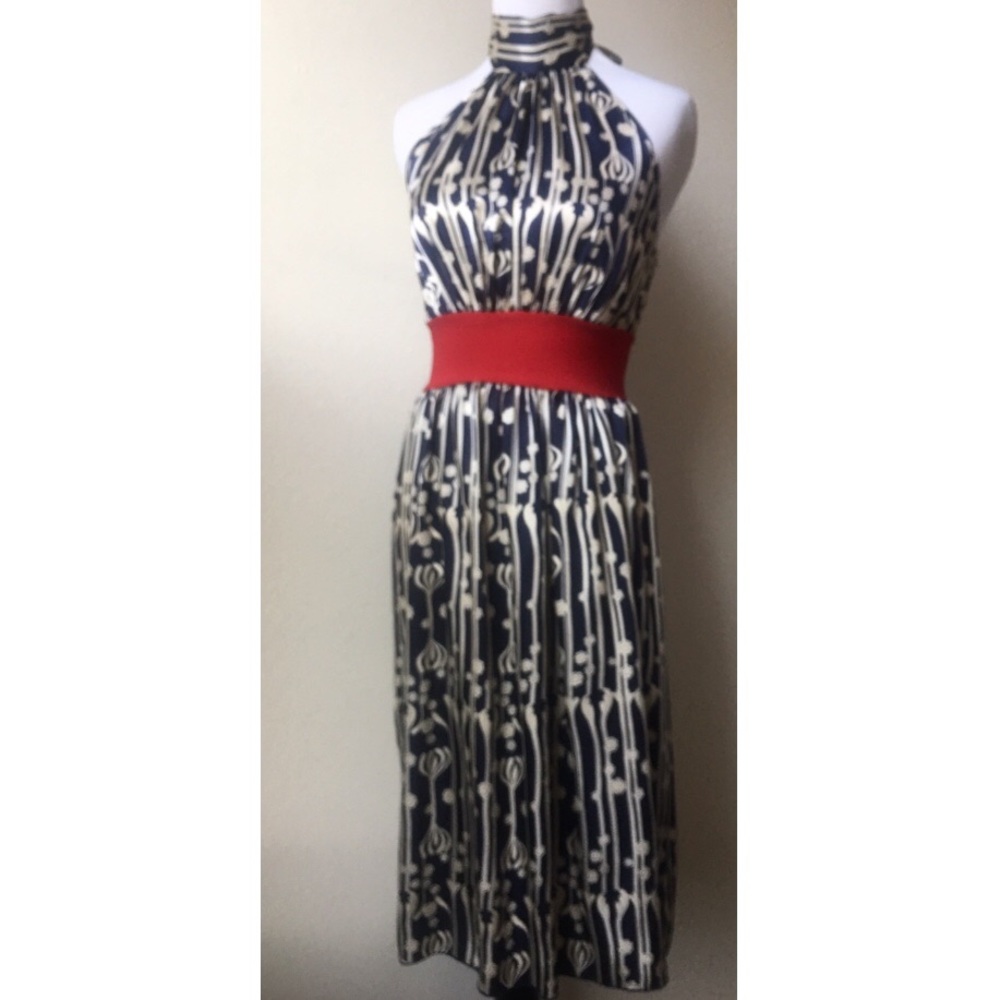 Silky Floral Halter Dress